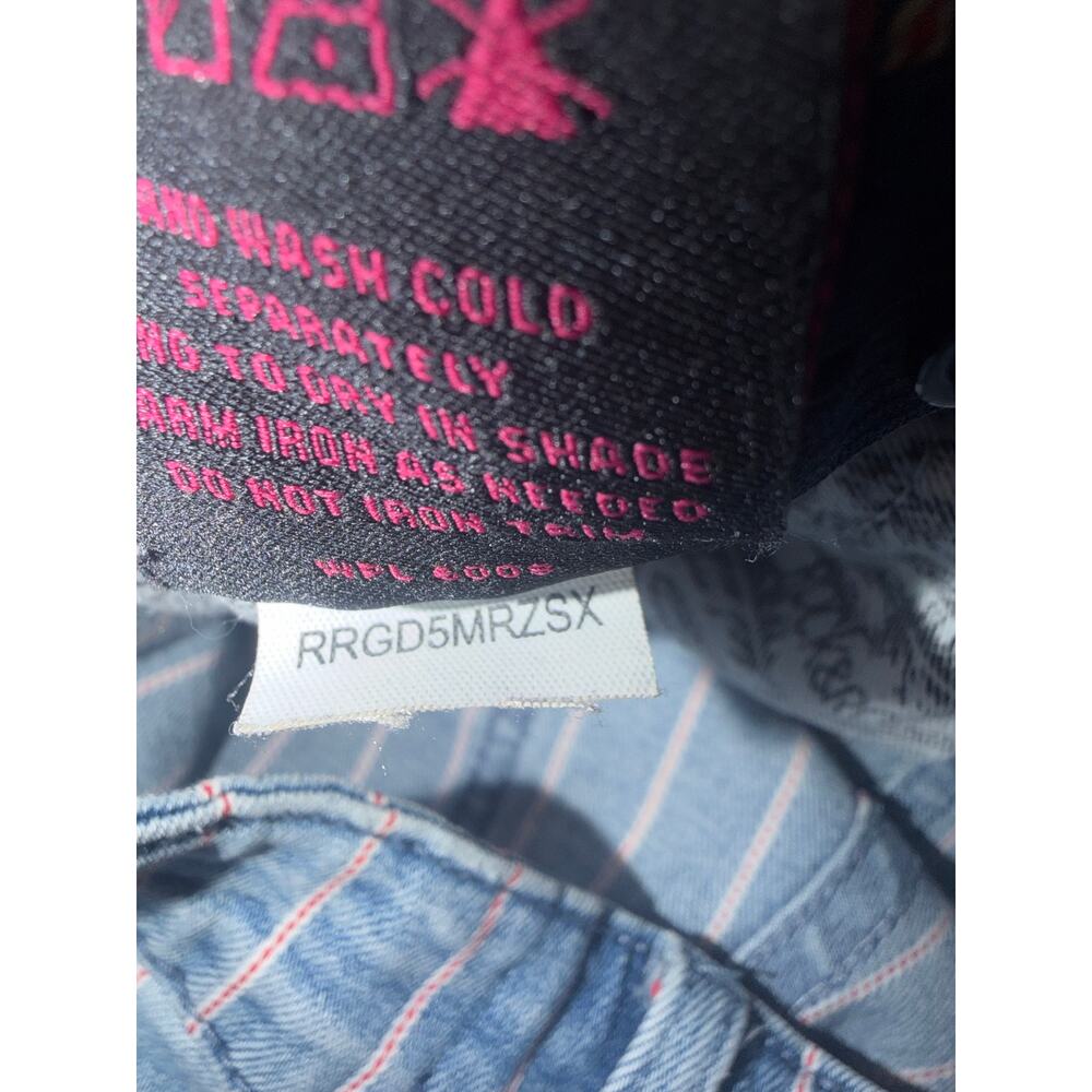 Rock & roll denim girls striped flare trouser with adjustable waistband - Picture 10 of 16